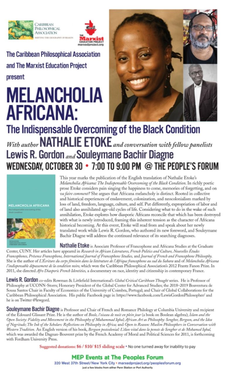 Melancholia Africana: The Indispensable Overcoming of the Black ...